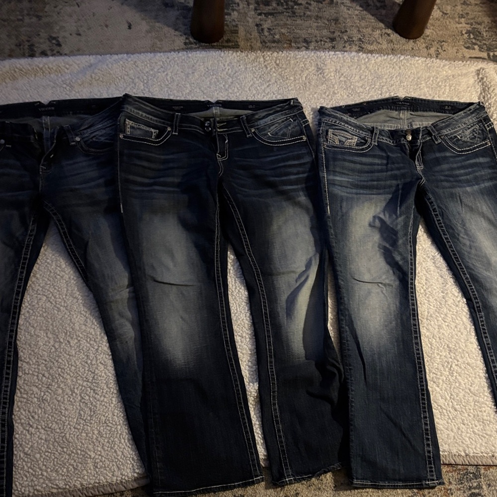 Vigoss Bootcut Jeans Bundle – 3 Pairs – Size 16 / 32 L – Mid Rise